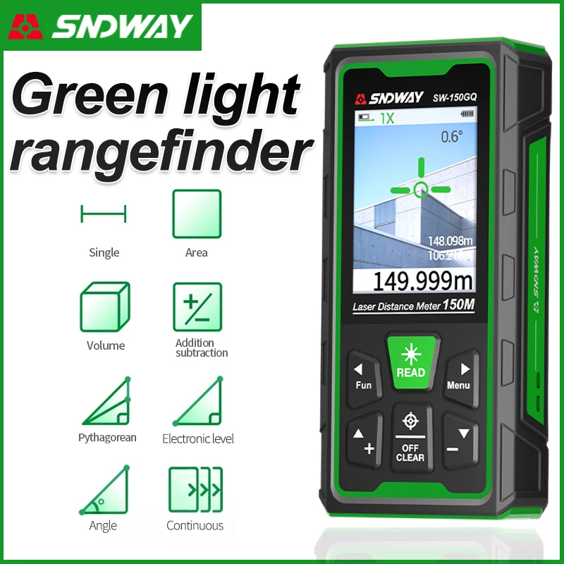 Industrial Laser Distance Sensor - Medidor de Distancia Láser Verde, Telémetro