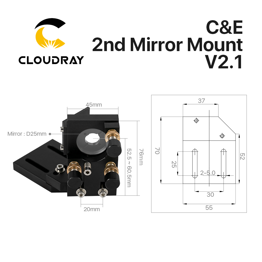 Cloudray CO2 negro segundo esp - Co2 Laser Mirror reseña y precio