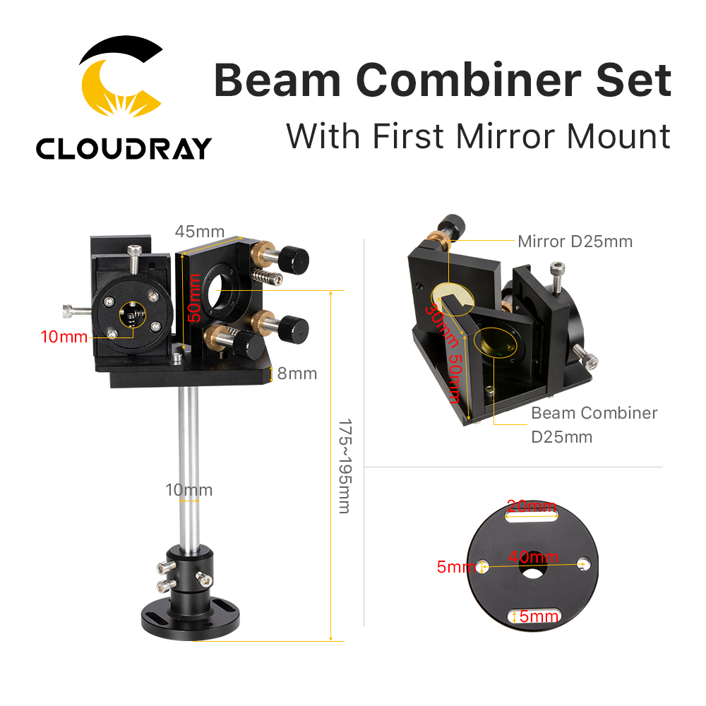 Cloudray-Juego de combinación  - Co2 Laser Mirror reseña y precio